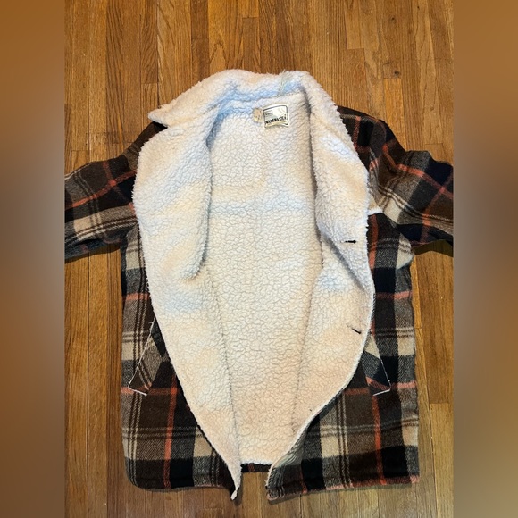 Vintage Sears 80s-90s Sherpa Style Wool Workwear Plaid Winter Jacket - Picture 4 of 5